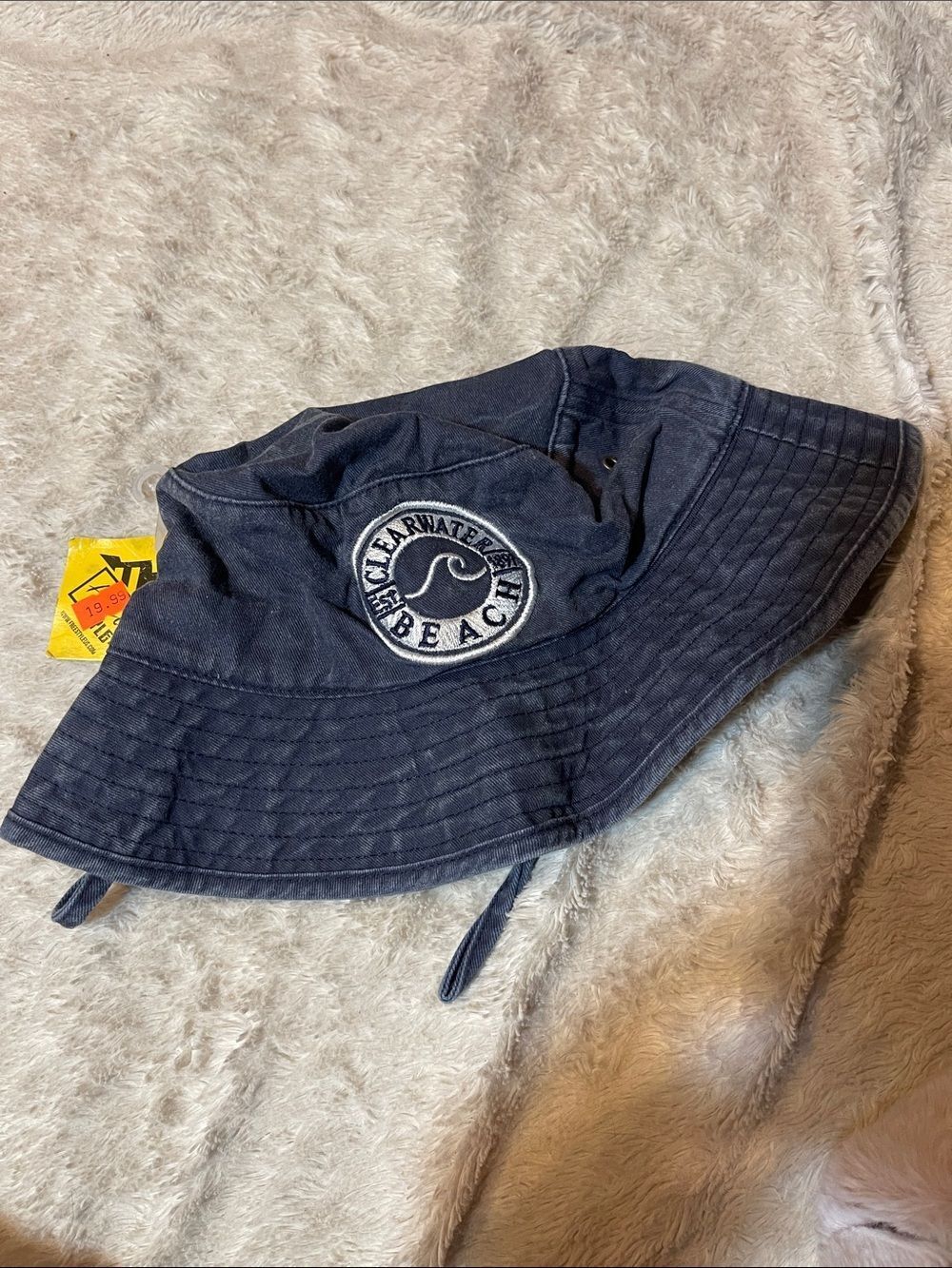 Beach Bucket Hat with Wave Patch - Navy NWT